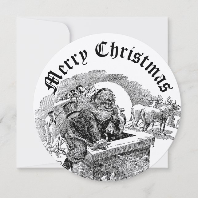 Vintage Santa Clause Christmas  Holiday Card (Front)