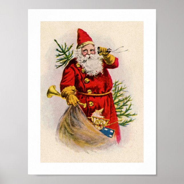 Vintage Santa Clause Christmas Poster (Front)