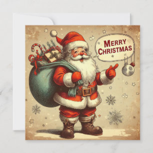 Vintage Santa Clause Holiday Card