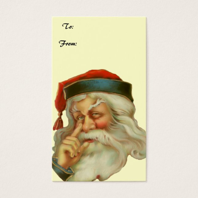 Vintage Santa Clause Present Gift Tag (Front)