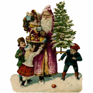 Vintage Santa Clause Sculpture Ornament Photo Sculpture Decoration