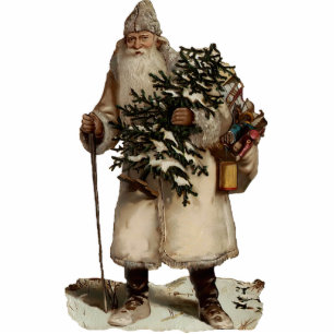 Vintage Santa Clause Sculpture Ornament Photo Sculpture Decoration