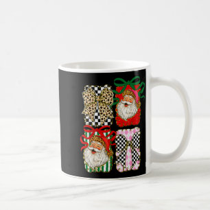 Vintage Santa Coquette Leopard Bow Preppy Christma Coffee Mug