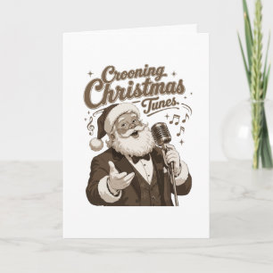 Vintage Santa Crooner Christmas Sweatshirt Card