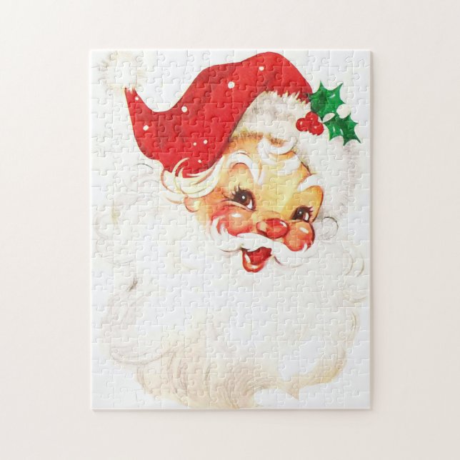 Vintage Santa Cute Xmas Christmas Puzzle (Vertical)