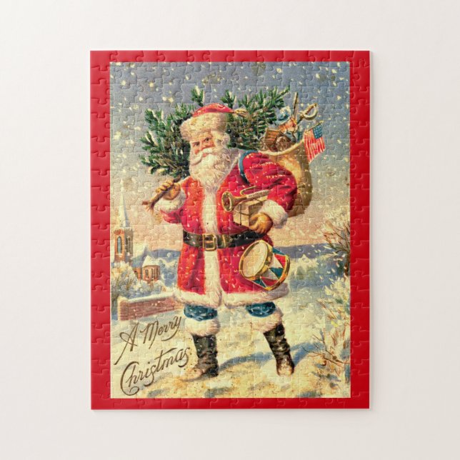 Vintage Santa Delivering Toys Jigsaw Puzzle (Vertical)