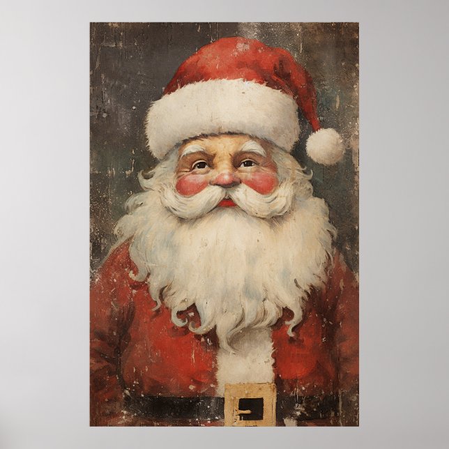 Vintage Santa Distressed Poster (Front)