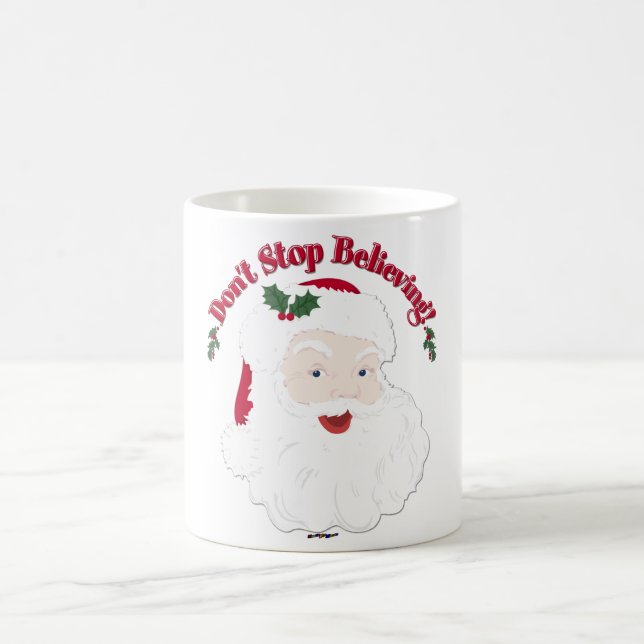 Vintage Santa Don't Stop Believing! Coffee Mug (Center)