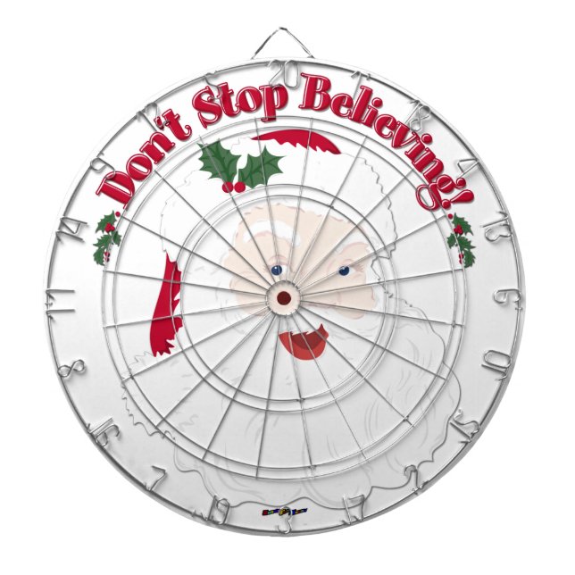 Vintage Santa Don't Stop Believing! Dartboard (Front)