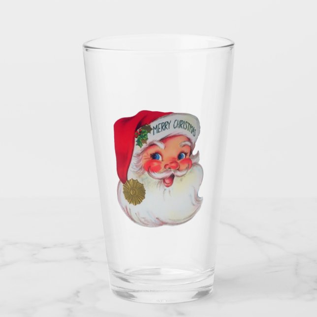 Vintage Santa Drinking Glass (Front)