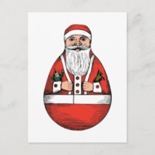 Vintage santa egg holiday postcard