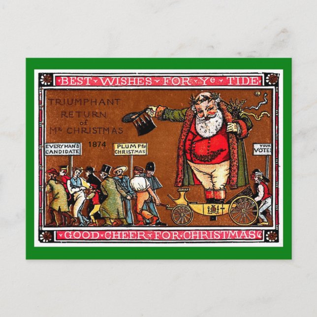 Vintage Santa European 1874 Image copy Postcard (Front)