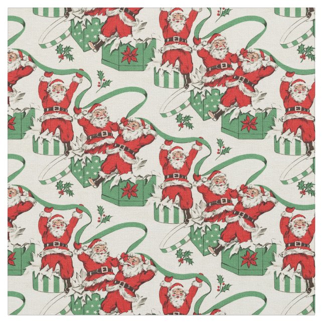 Vintage Santa Fabric (Close Up)