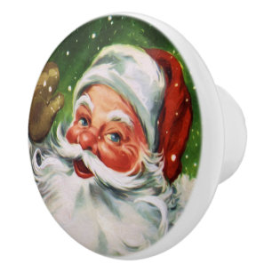 Vintage Santa Face 1 Ceramic Knob