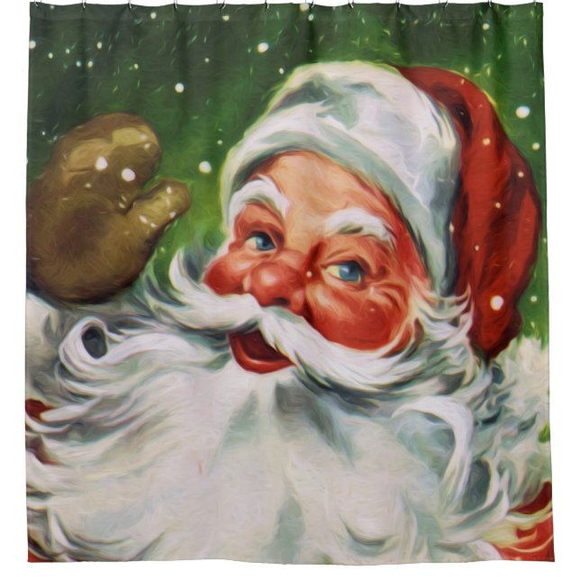 Vintage Santa Face 1 Shower Curtain (Front)