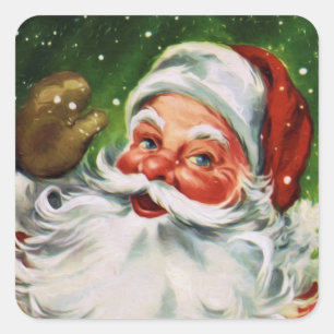 Vintage Santa Face 1 Square Sticker