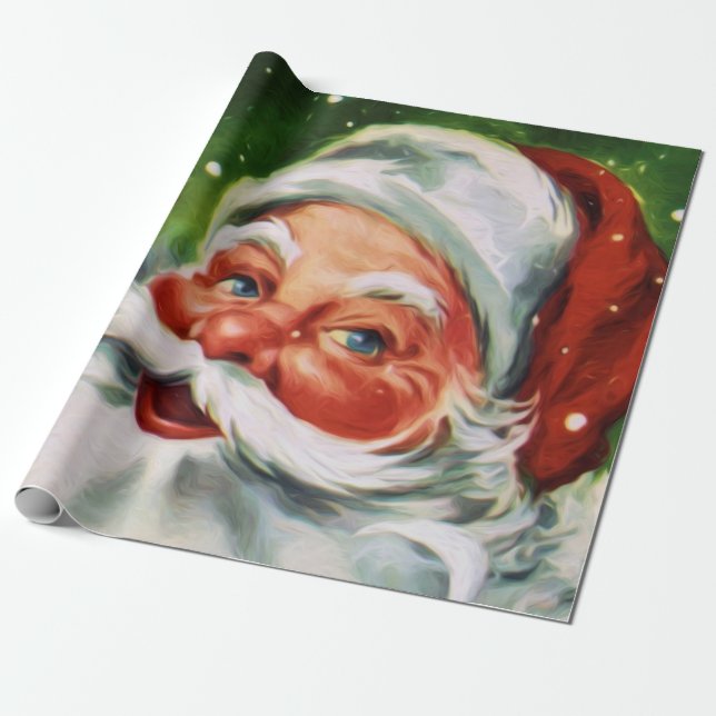 Vintage Santa Face 1 Wrapping Paper (Unrolled)