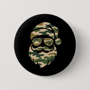 Vintage Santa Face Camouflage Christmas Xmas Camo 6 Cm Round Badge