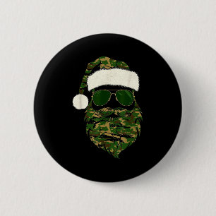 Vintage Santa Face Camouflage Christmas Xmas Camo  6 Cm Round Badge