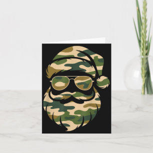 Vintage Santa Face Camouflage Christmas Xmas Camo Card