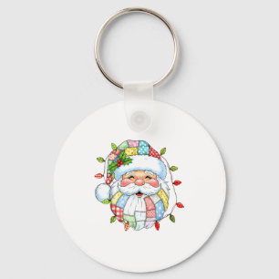 Vintage Santa Face Funny Santa Xmas Lights Christm Key Ring