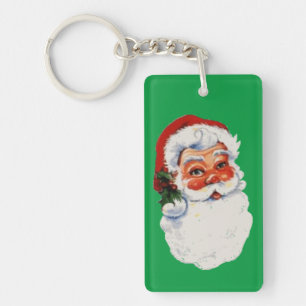 Vintage Santa Face Key Ring