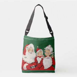 Vintage Santa Family Christmas Crossbody Bag
