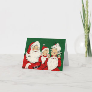 Vintage Santa Family Christmas Note Card