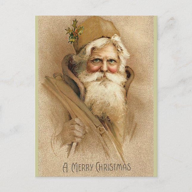 Vintage Santa / Father Christmas Holiday Postcard (Front)