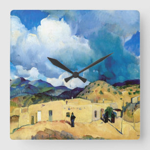 Vintage Santa Fe Hills Square Wall Clock