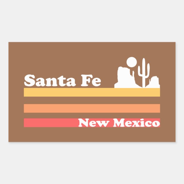 Vintage Santa Fe New Mexico Rectangular Sticker (Front)