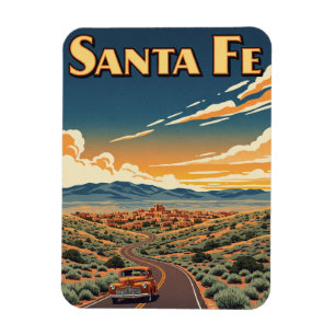 Vintage Santa Fe New Mexico Travel Magnet