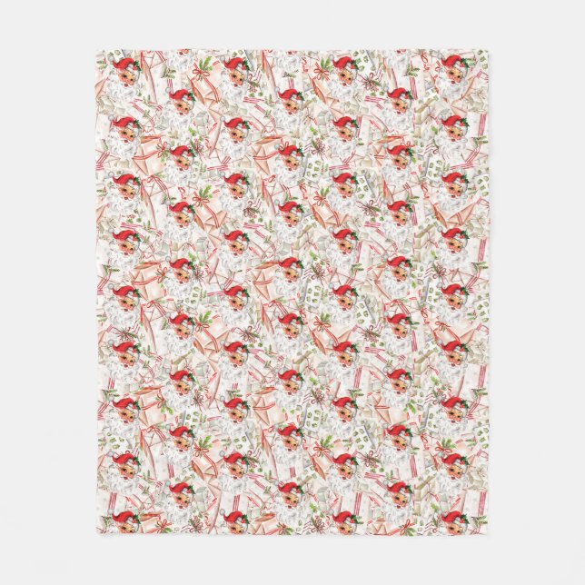 Vintage Santa Fleece Blanket (Front)