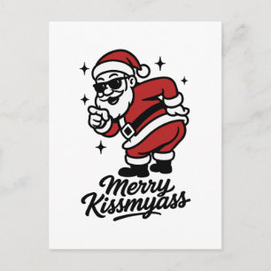 Vintage Santa Funny Merry Kissmyass Christmas Holiday Postcard
