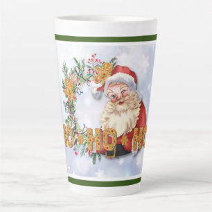 Vintage Santa & Gingerbread Ho-Ho-Ho Latte Mug