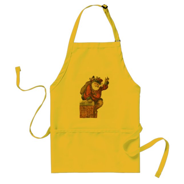 Vintage Santa Going Down Chimney Standard Apron (Front)