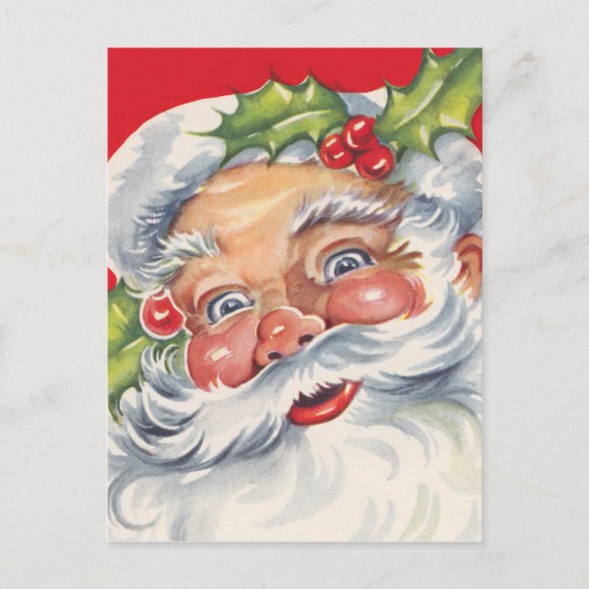 Vintage Santa Greetings Holiday Postcard (Front)