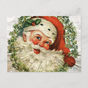 Vintage Santa Grunge Holiday Postcard