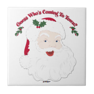 Vintage Santa Guess Who's Coming? Tile