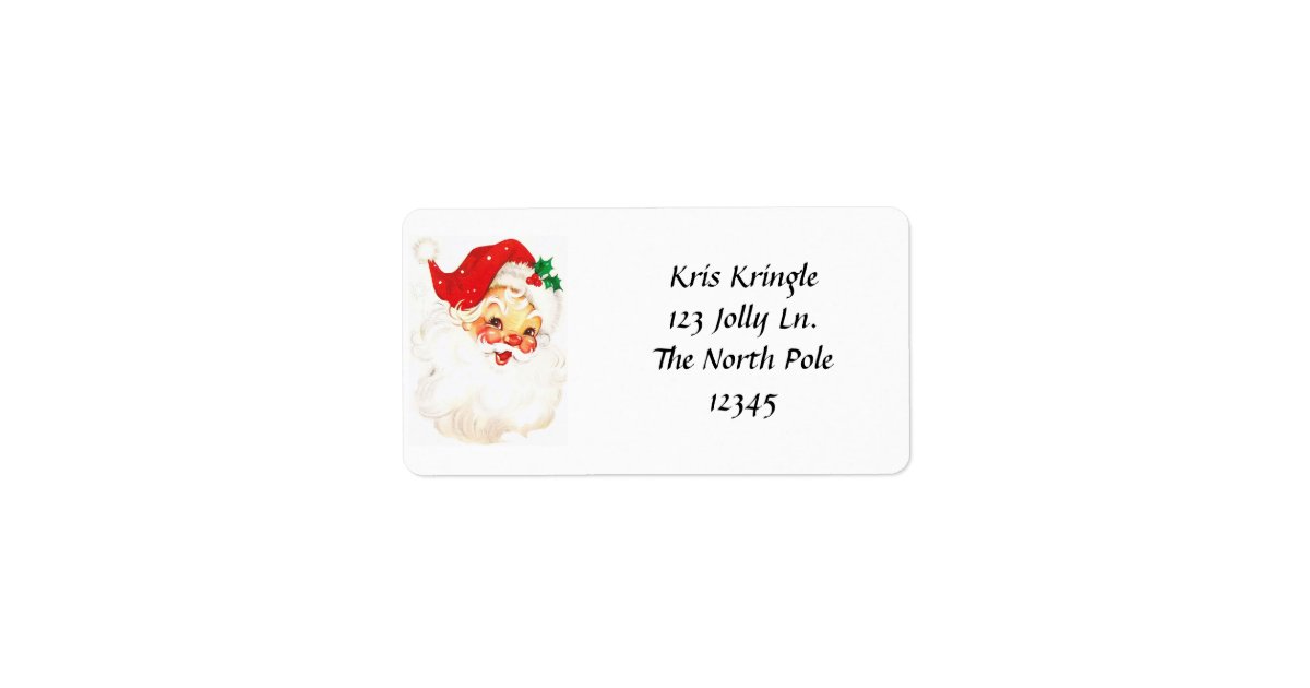Vintage Santa Head Address Labels | Zazzle