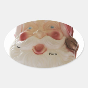 Vintage Santa head gift tag