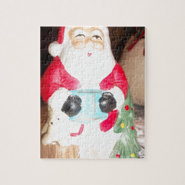 Vintage Santa HoHoHo Christmas wonderful day Jigsaw Puzzle (Vertical)