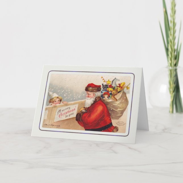 Vintage Santa Holiday Card (Front)