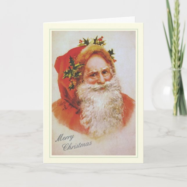 Vintage Santa Holiday Card (Front)