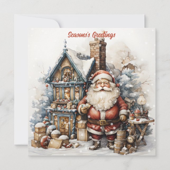 Vintage Santa Holiday Card (Front)