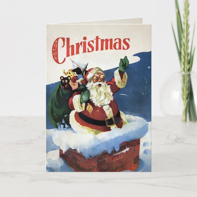 Vintage Santa Holiday Card (Front)