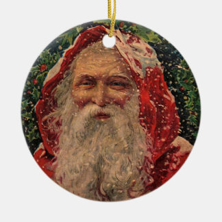 Vintage Santa in Snow - Ornament