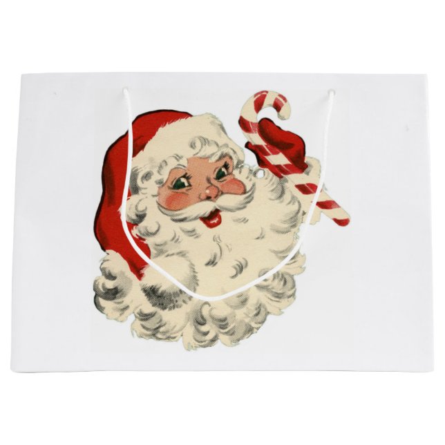 Vintage Santa Large Gift Bag (Front)