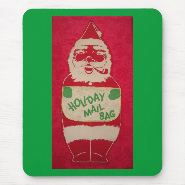 Vintage Santa Mail Bag Mouse Mat (Front)