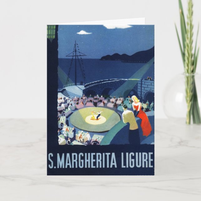 Vintage Santa Margherita Lighter Italy Tourism Card (Front)